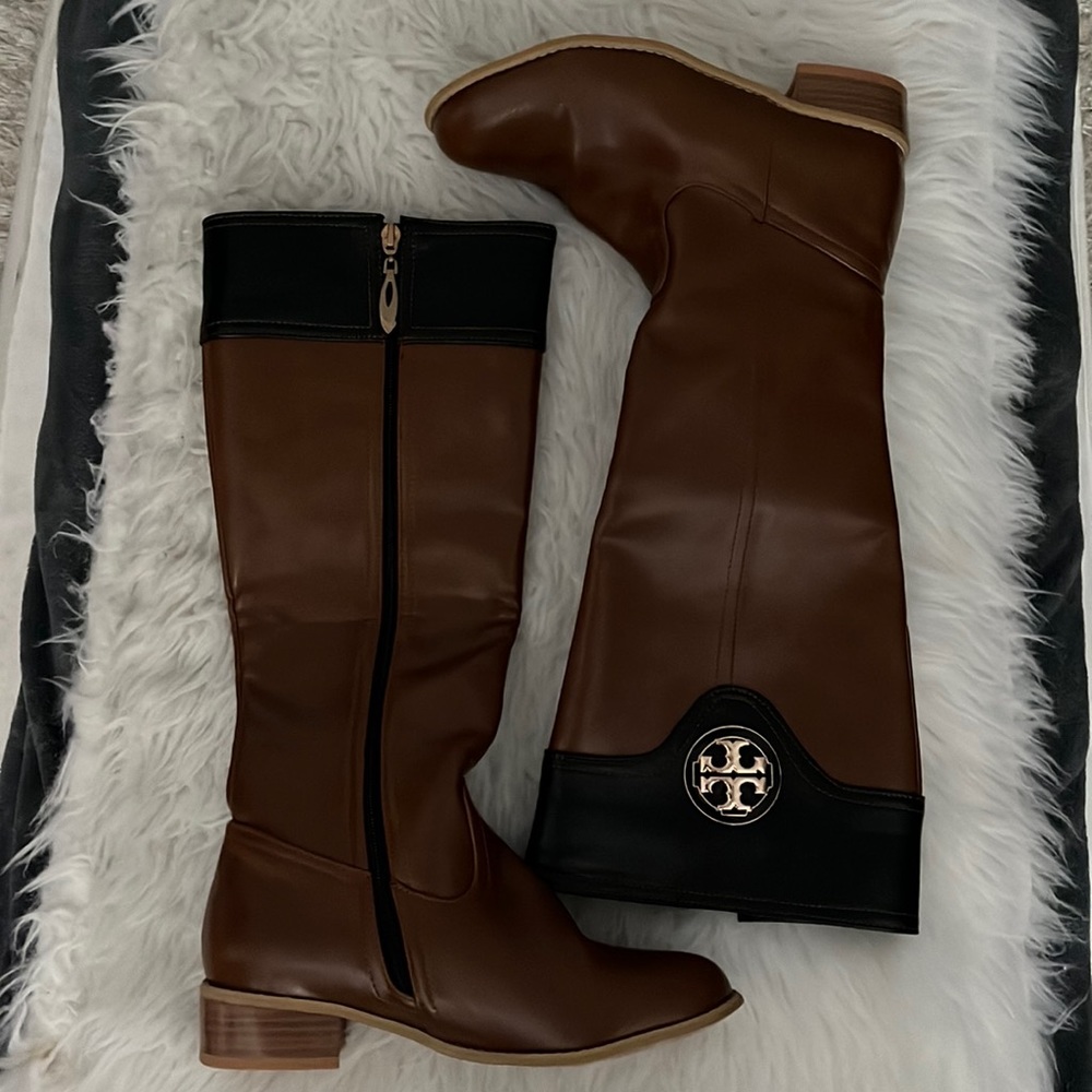 Tory Burch Boots Black/Cognac Sz 8